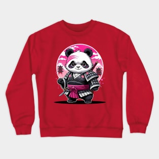 Japanese Samurai Panda Tattoo, Kawaii Ninja Panda Crewneck Sweatshirt